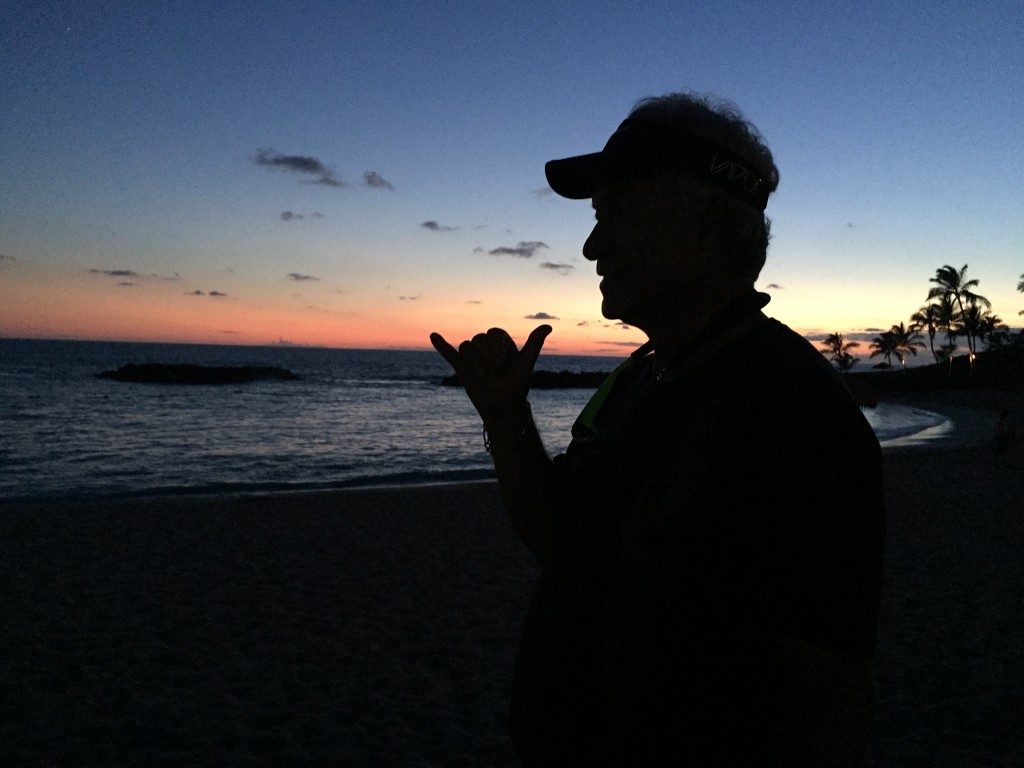 Shaka at sunset